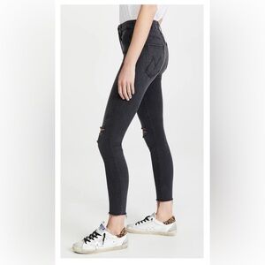 MOTHER Size 27 The Looker Ankle Fray - Faded Black